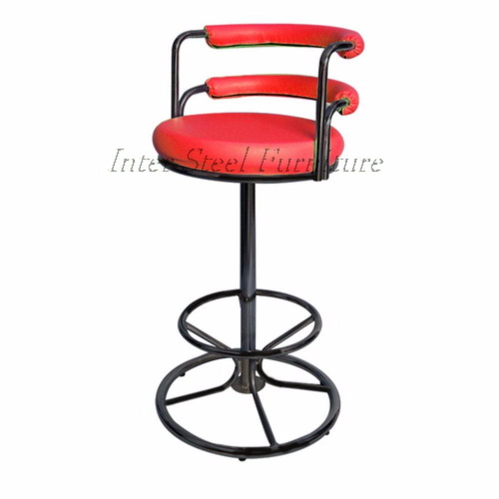 Inter Steel เก้าอี้บาร์มีพนักพิง-เบาะหมุน รุ่น Bar Chair111C-Bla โครงดำ Inter Steel เก้าอี้บาร์มีพนักพิง-เบาะหมุน รุ่น Bar Chair111C-Bla โครงดำ