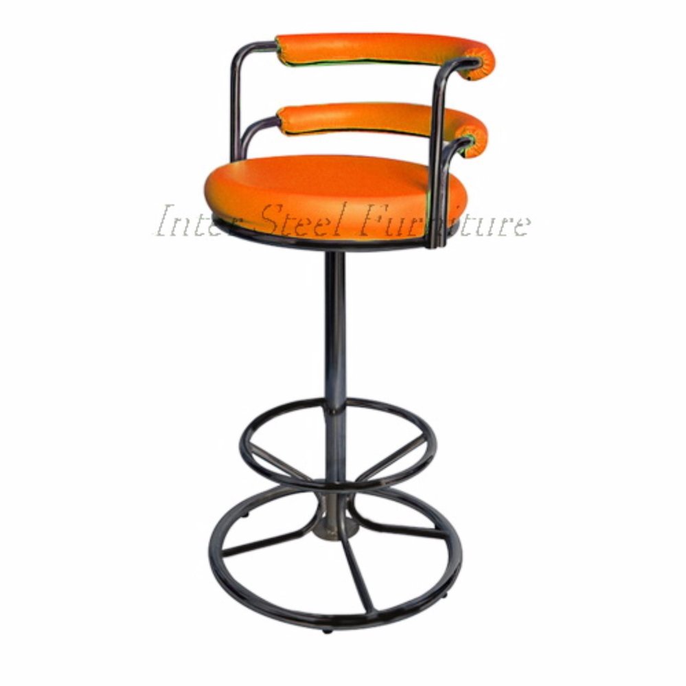 Inter Steel เก้าอี้บาร์มีพนักพิง-เบาะหมุน รุ่น Bar Chair111C-Bla โครงดำ Inter Steel เก้าอี้บาร์มีพนักพิง-เบาะหมุน รุ่น Bar Chair111C-Bla โครงดำ