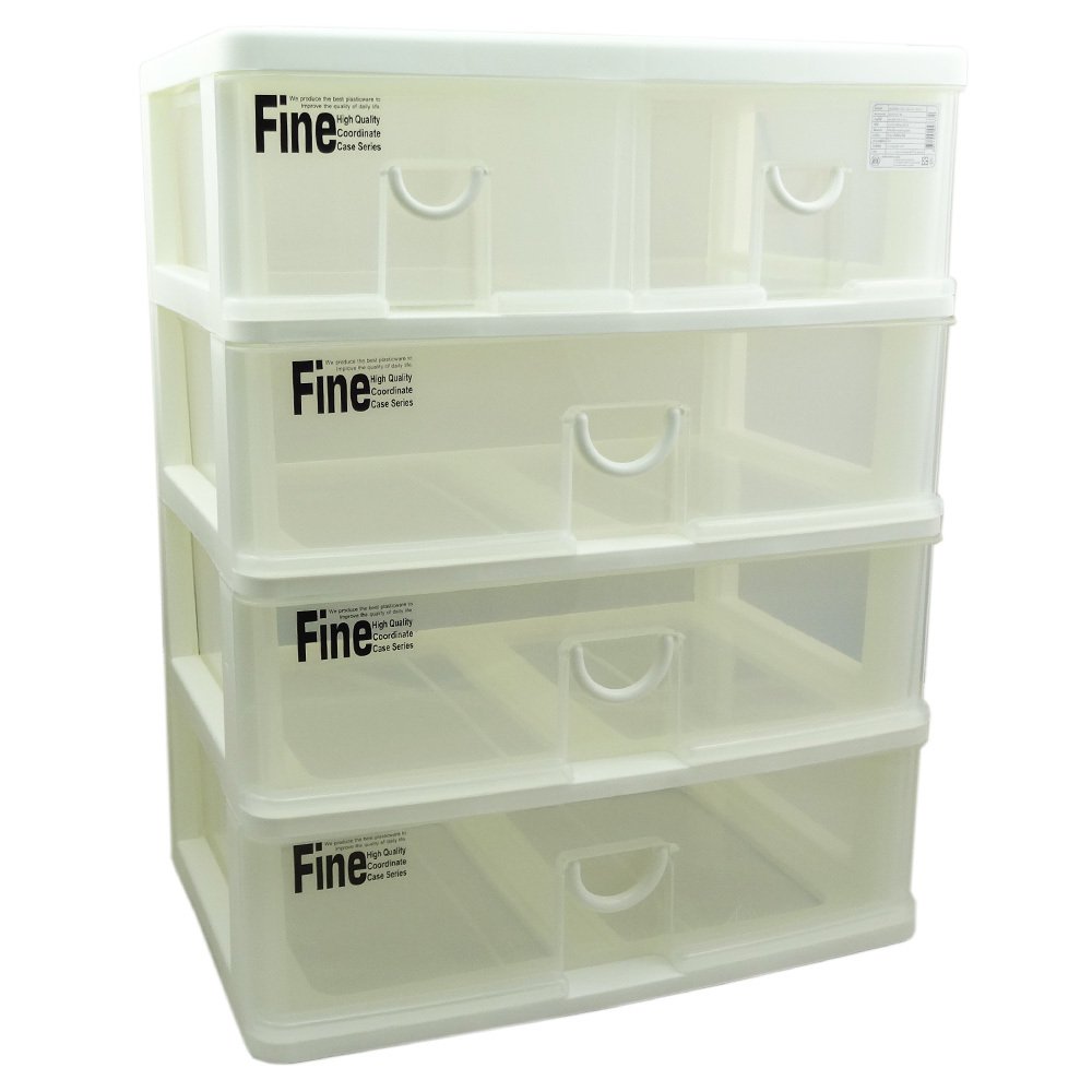 Keyway กล่องลิ้นซั้น 4 ชั้น 5 ช่อง ขนาด 39.00x26.50x50 cm รุ่น CK-555 สีขาว Keyway กล่องลิ้นซั้น 4 ชั้น 5 ช่อง ขนาด 39.00x26.50x50 cm รุ่น CK-555 สีขาว
