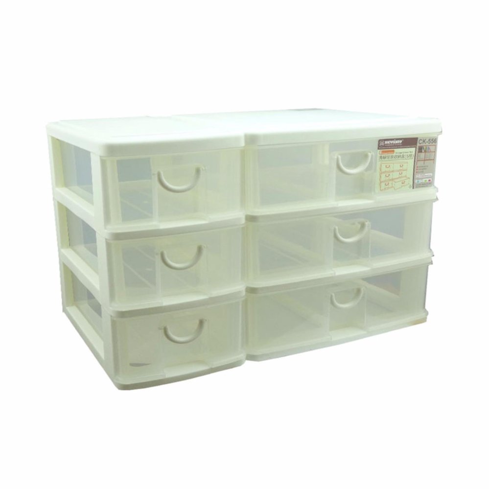 Keyway กล่องลิ้นชัก 3 ชั้น 6 ช่อง ขนาด 21 x 38.3 x 27.5 cm No.556