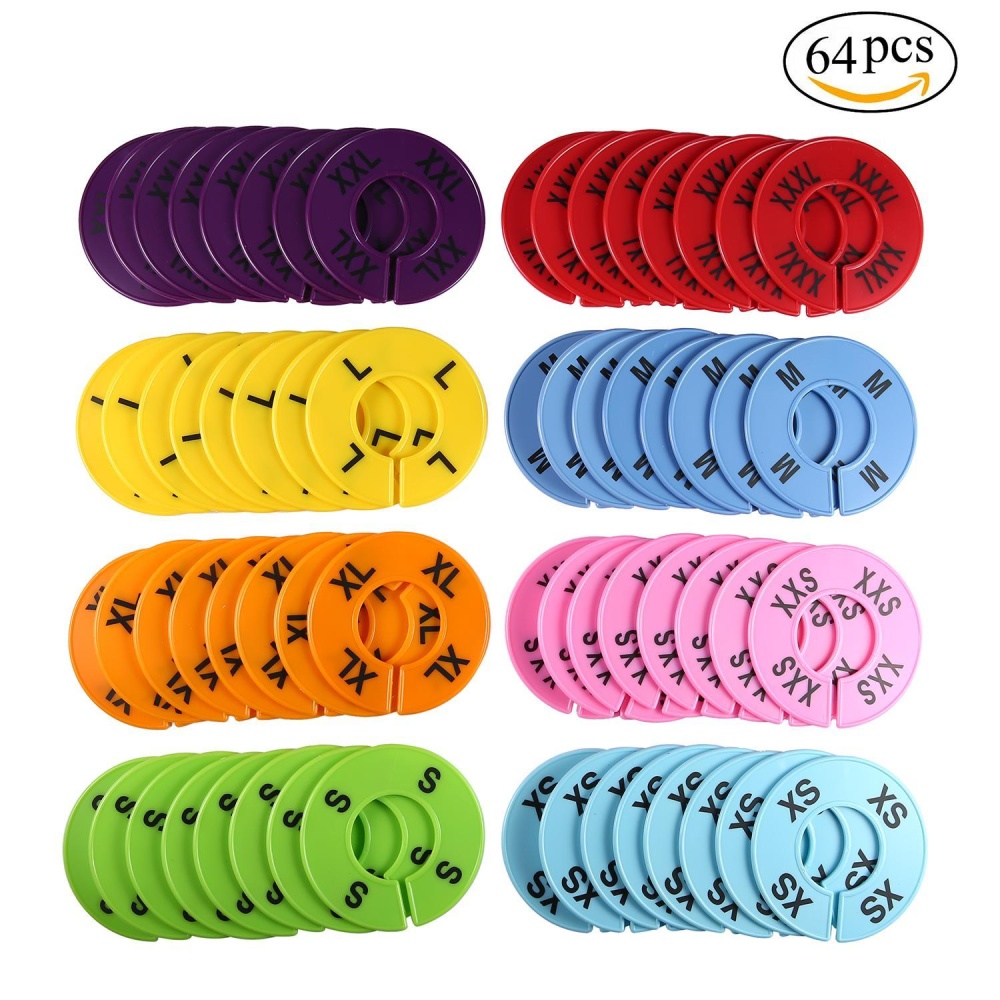koklopo Clothing Size Dividers Clothes Size Markers Round Hangers Closet Dividers, Size XXS To XXXL (64 Pieces 8 Colors) - intl koklopo Clothing Size Dividers Clothes Size Markers Round Hangers Closet Dividers, Size XXS To XXXL (64 Pieces 8 Colors) - intl