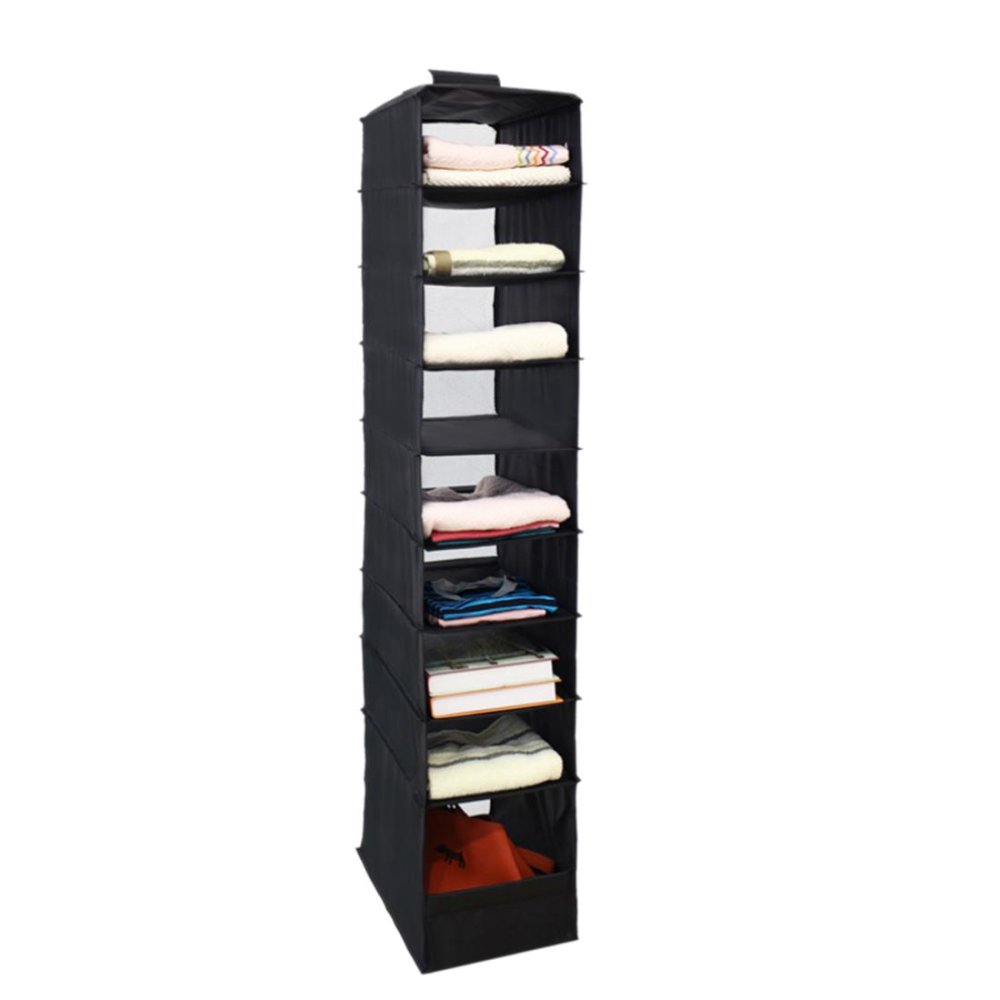 LT365 9 ส่วนเสื้อผ้า Organizer Rack พ็อกเก็ตพ็อกเก็ตผู้ถือไม้แขวนสำหรับตู้เสื้อผ้ากระเป๋า - สีดำ - INTL LT365 9 ส่วนเสื้อผ้า Organizer Rack พ็อกเก็ตพ็อกเก็ตผู้ถือไม้แขวนสำหรับตู้เสื้อผ้ากระเป๋า - สีดำ - INTL