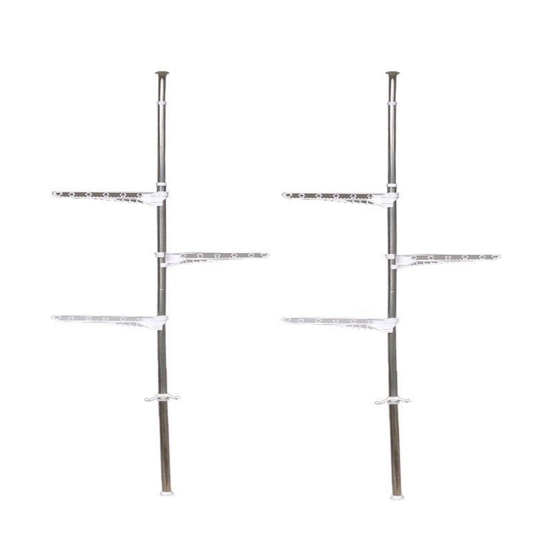 NEW IDEA ที่แขวนเสื้อ ประหยัดพื้นที่ รุ่น Stainless White 2 ชิ้น (สีขาว)