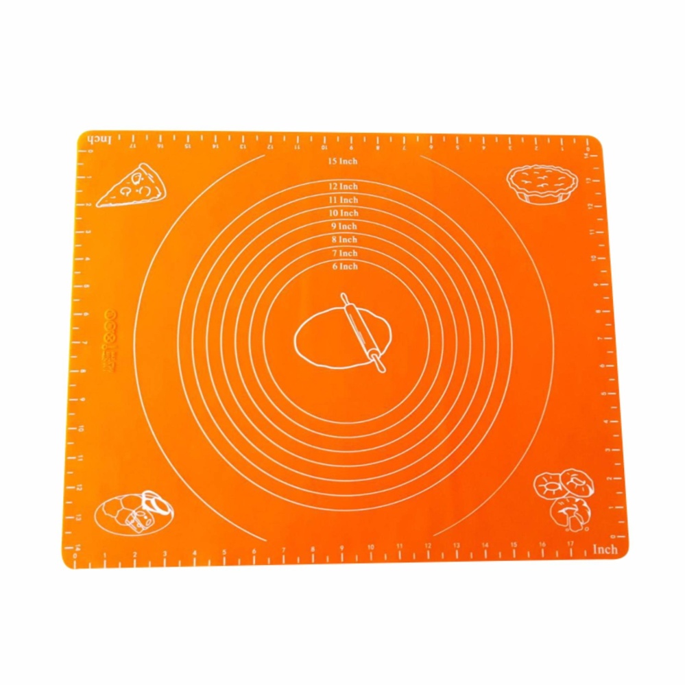 New Morning แผ่นรองนวดแป้งซิลิโคน silicone rolling mat-ORANGE