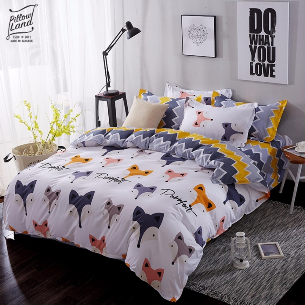 Pillow Land ชุดเครื่องนอน พร้อมผ้านวม 6 ฟุต 6 ชิ้น - AI302