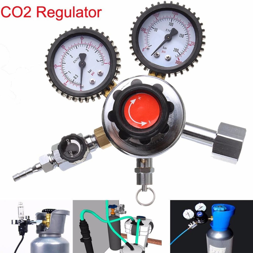 Pro เกจวัดคู่ CO2 Regulator คาร์บอนไดออกไซด์เม็ด Bar โซดาเบียร์ Home BREW แก๊ส - INTL