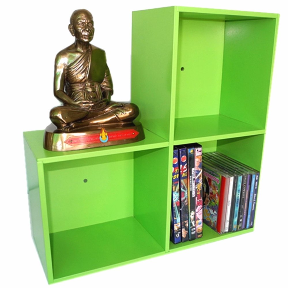 RELUX หิ้งพระ ชั้นวางขอ DVD/ใส่หนังสือการ์ตูน ทรงเลโก้ 3 ช่อง แขวนได้ DVDV-42