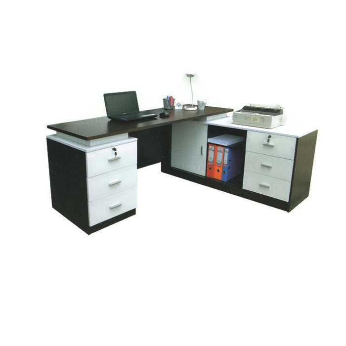 RF Furniture ชุดสำนักงาน ( เวสรี่ ) รุ่น VT- 1640 ( สี โอ๊ค/ขาว ) หน้าท็อปผิวเมลามีน