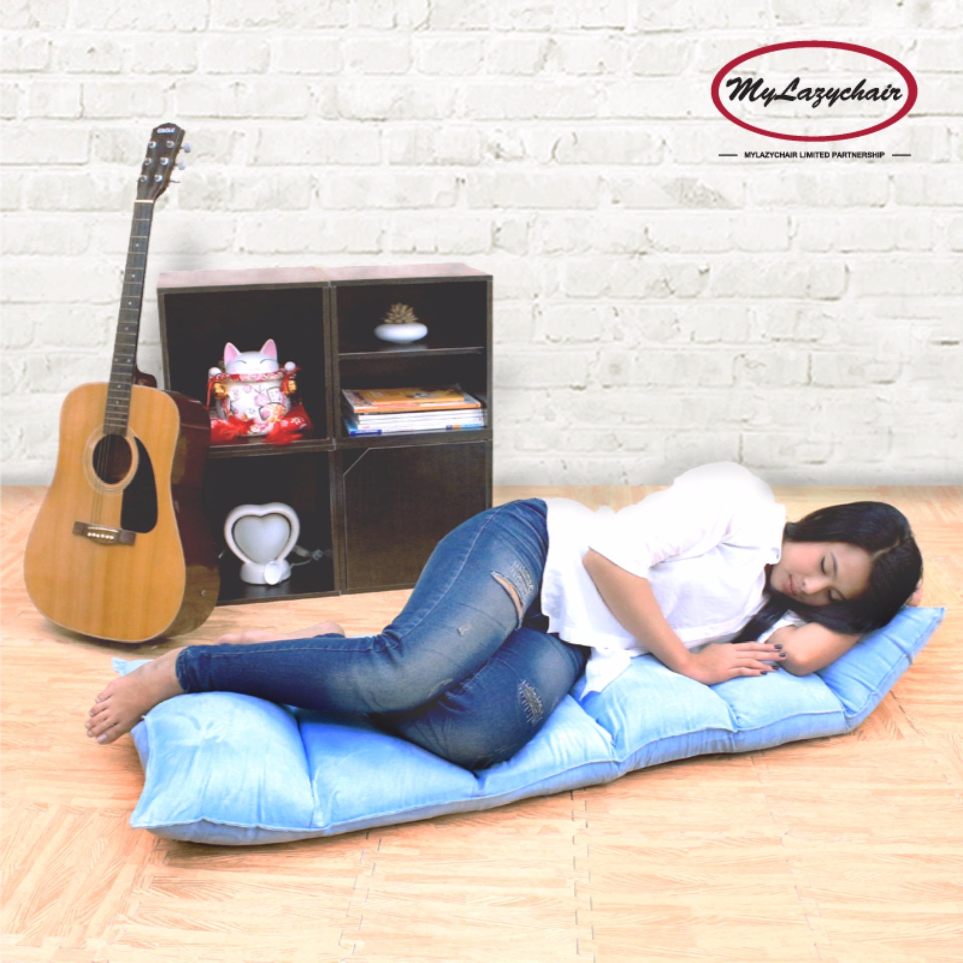 Mylazydesk เก้าอี้ญี่ปุ่น (รุ่นH002 สีฟ้า135cm) เบาะญี่ปุ่น เบาะรองนั่งสมาธิ เก้าอี้นั่งพื้น เบาะนั่งสมาธิ โซฟาญี่ปุ่น เก้าอี้เอนหลัง เก้าอี้พักผ่อน เบาะรองหลัง floor chair chair chsions