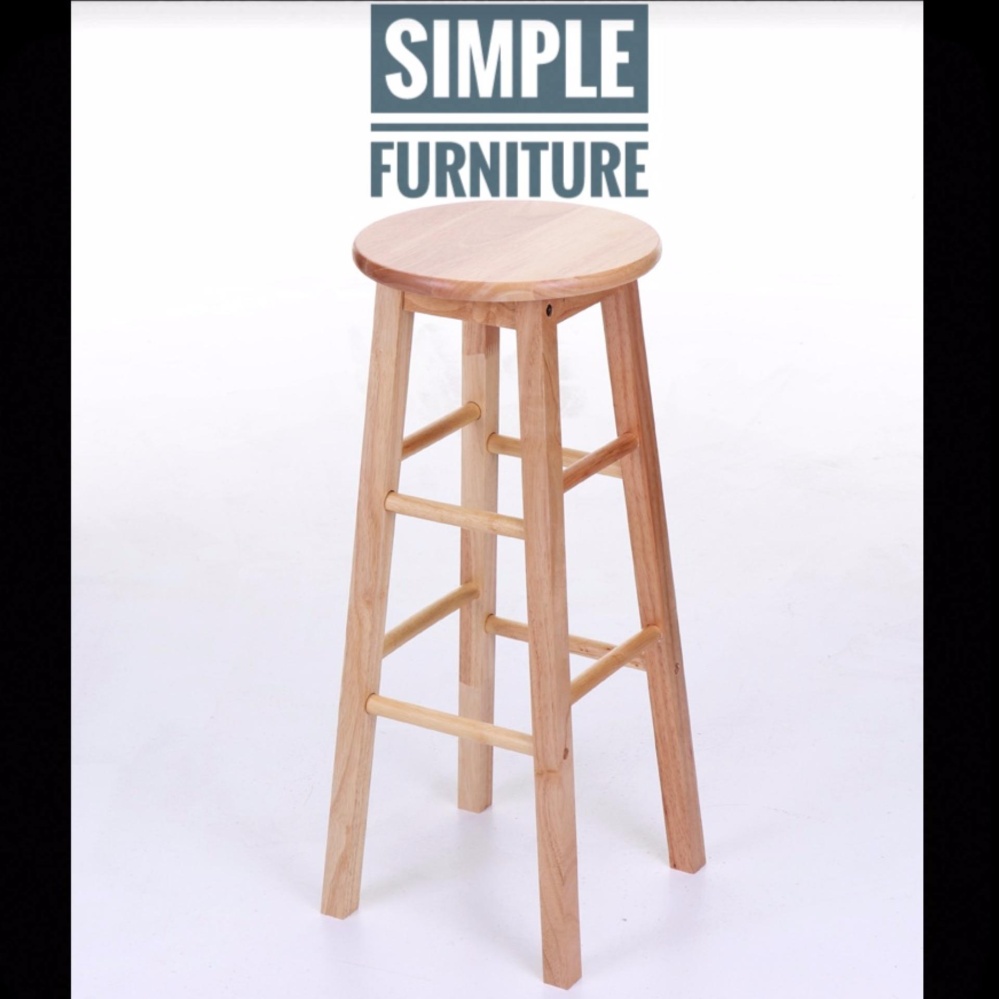 Simple Furniture เก้าอี้กลมไม้ยางพารา สูง 29 นิ้ว Simple Furniture เก้าอี้กลมไม้ยางพารา สูง 29 นิ้ว