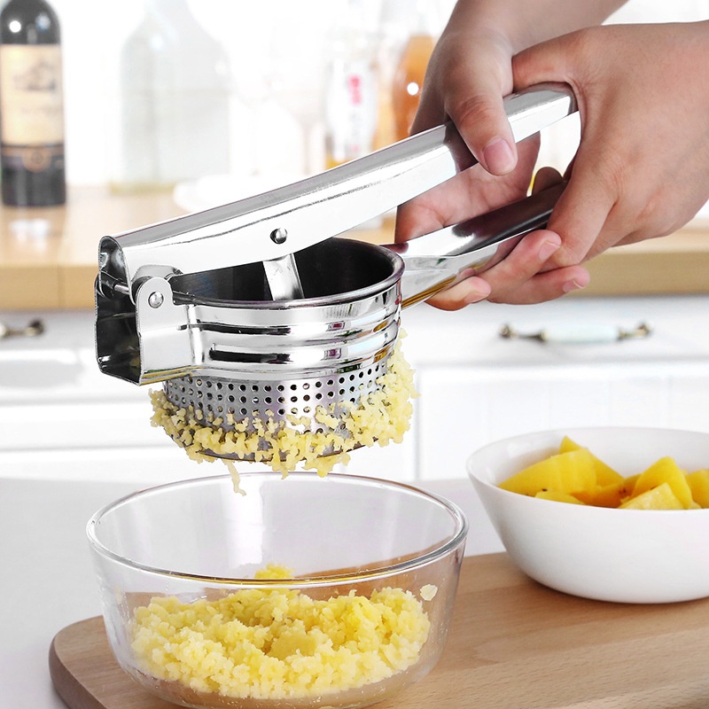 สแตนเลสเครื่องมือทำครัวเครื่องบดมันฝรั่งเครื่องบด Puree ที่บดกระเทียมผักที่กดผลไม้ Maker อุปกรณ์ขนาดเล็กอุปกรณ์เสริมห้องครัว - INTL