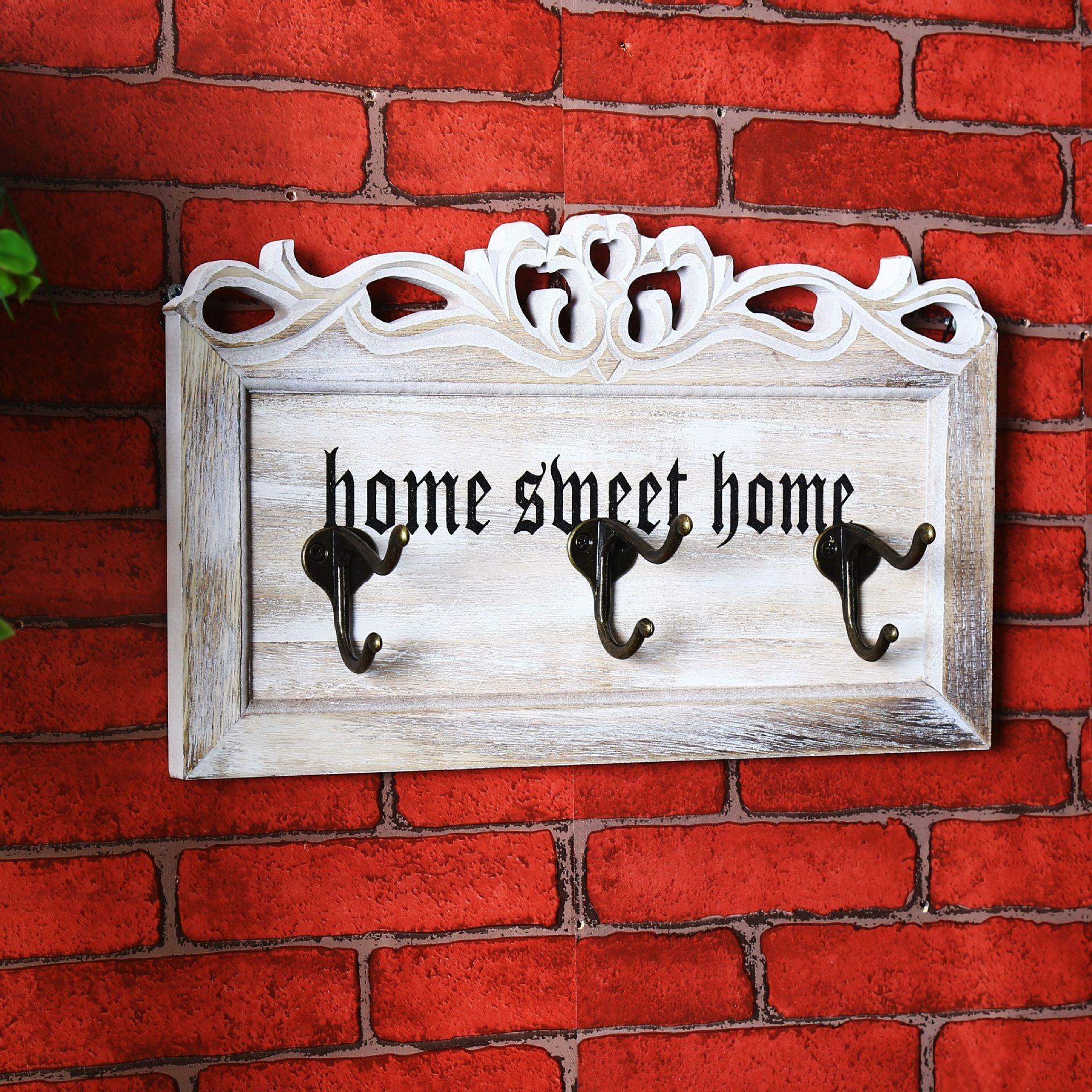 ของแต่งบ้านวินเทจ (ที่แขวนของติดผนัง Sweet Home ขนาดS) ที่แขวนกุญแจ ที่แขวนกระเป๋า ที่แขวนหมวก hanger key hook hanger wall mount key loft style loft decor