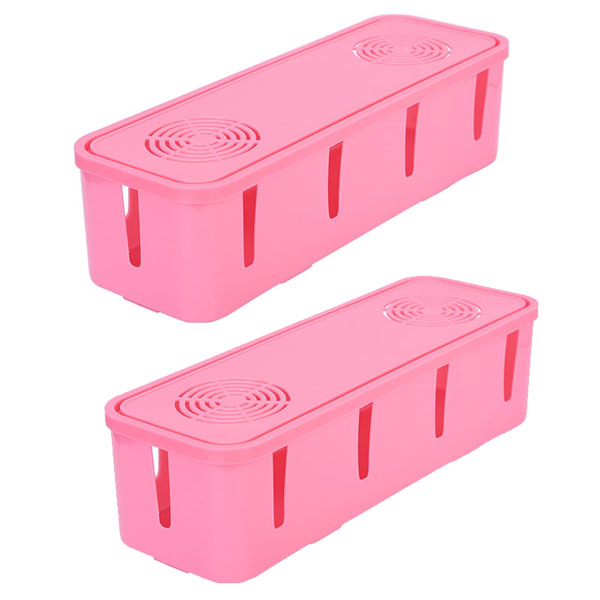 Triple3Shop กล่องเก็บสายไฟขนาด 27x9x8 cm - สีชมพู (2ชิ้น) Triple3Shop กล่องเก็บสายไฟขนาด 27x9x8 cm - สีชมพู (2ชิ้น)
