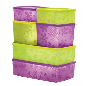 Tupperware ชุดกล่องอาหารทัพเพอร์แวร์ รุ่นเหมันต์ลายเกร็ดหิมะ (6) พร้อมกล่อง Tupperware ชุดกล่องอาหารทัพเพอร์แวร์ รุ่นเหมันต์ลายเกร็ดหิมะ (6) พร้อมกล่อง