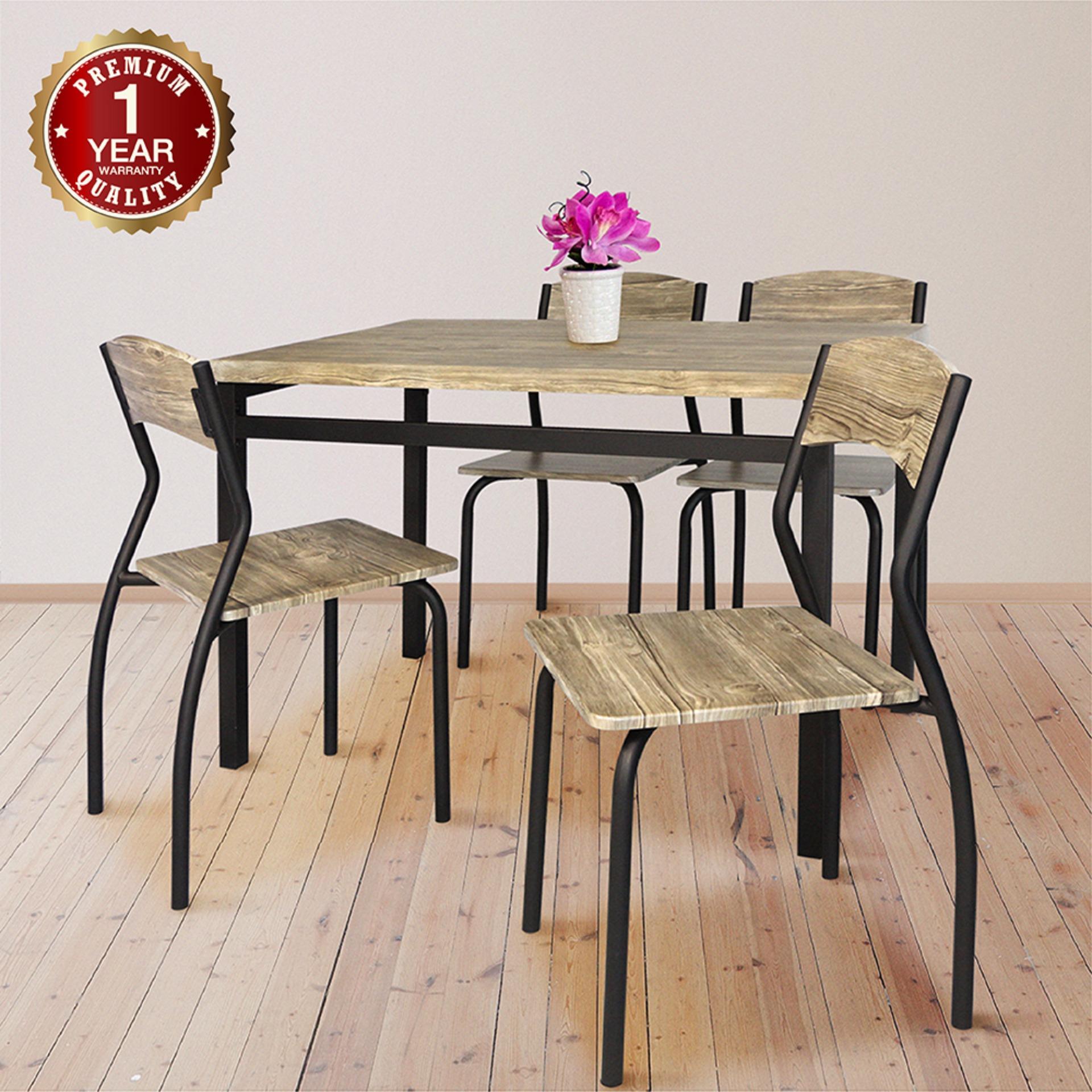 U-RO DECOR ชุดโต๊ะรับประทานอาหาร โต๊ะ 1 + เก้าอี้ 4 ตัว รุ่น SONOMA ( OAK / Brown Leg ) U-RO DECOR ชุดโต๊ะรับประทานอาหาร โต๊ะ 1 + เก้าอี้ 4 ตัว รุ่น SONOMA ( OAK / Brown Leg )