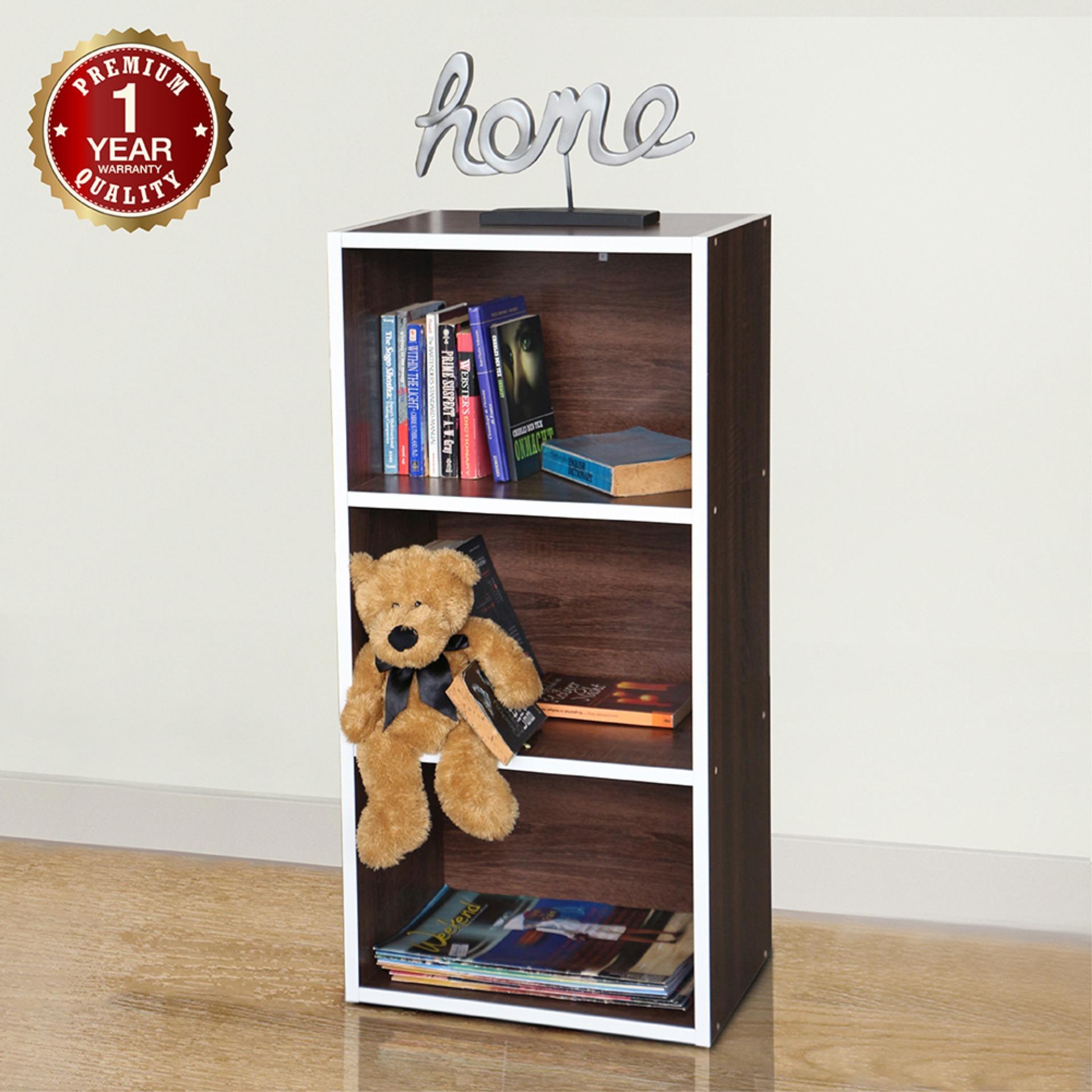 U-RO DECOR ชั้นวางของอเนกประสงค์ 3 ชั้น รุ่น i-BOX (ไอ-บ๊อกซ์) สีวอลนัท/ขอบสีขาว U-RO DECOR ชั้นวางของอเนกประสงค์ 3 ชั้น รุ่น i-BOX (ไอ-บ๊อกซ์) สีวอลนัท/ขอบสีขาว