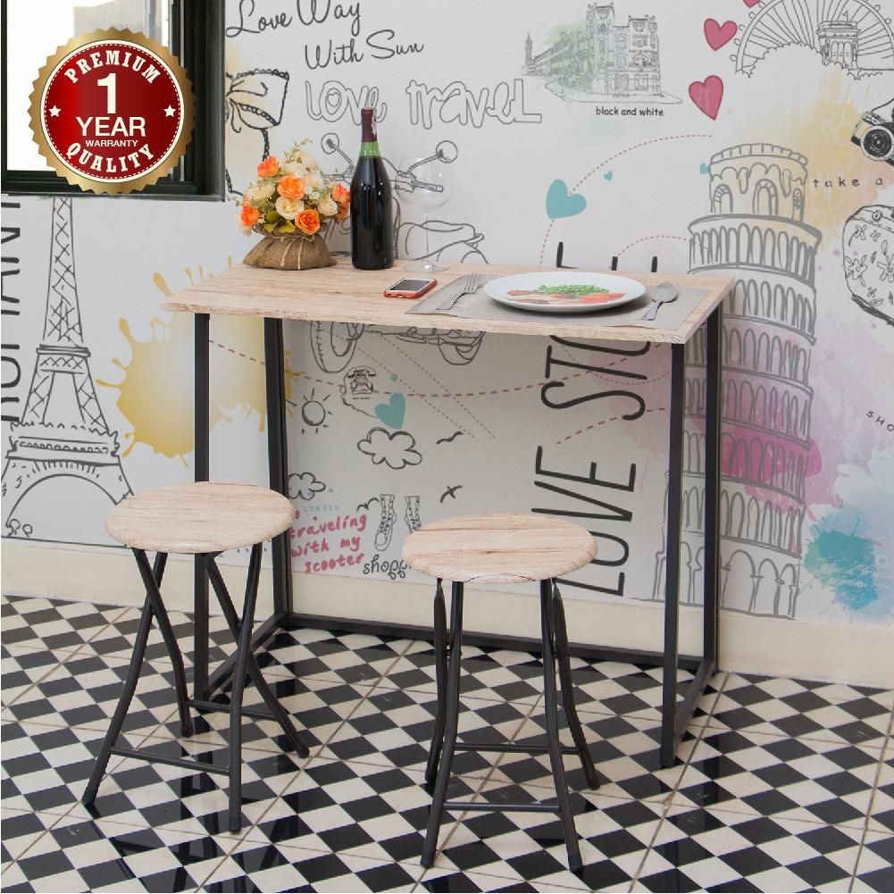 U-RO DECOR LUCY ชุดโต๊ะรับประทานอาหารแบบพับได้ (โต๊ะ 1 + สตูล 2) สีซานรีโม่/ขาสีน้ำตาล U-RO DECOR LUCY ชุดโต๊ะรับประทานอาหารแบบพับได้ (โต๊ะ 1 + สตูล 2) สีซานรีโม่/ขาสีน้ำตาล
