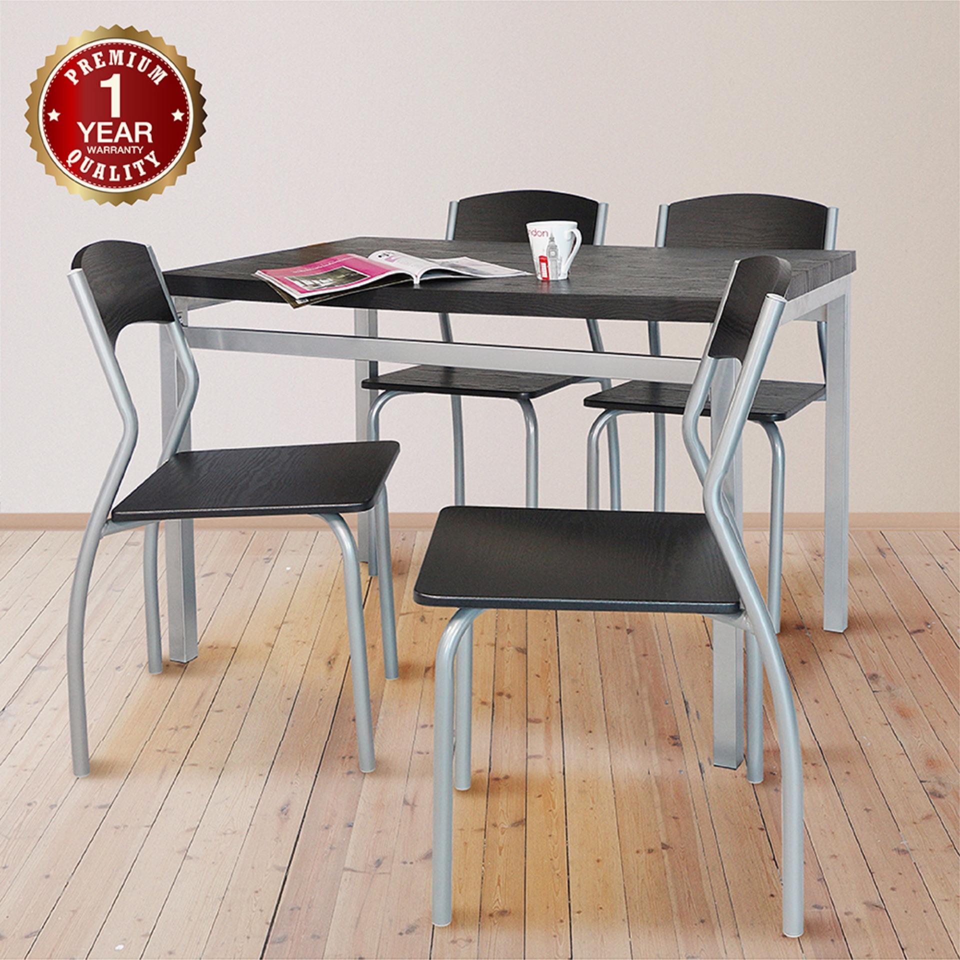 U-RO DECOR ชุดโต๊ะรับประทานอาหาร โต๊ะ 1 + เก้าอี้ 4 ตัว รุ่น SONOMA ( OAK / Brown Leg )