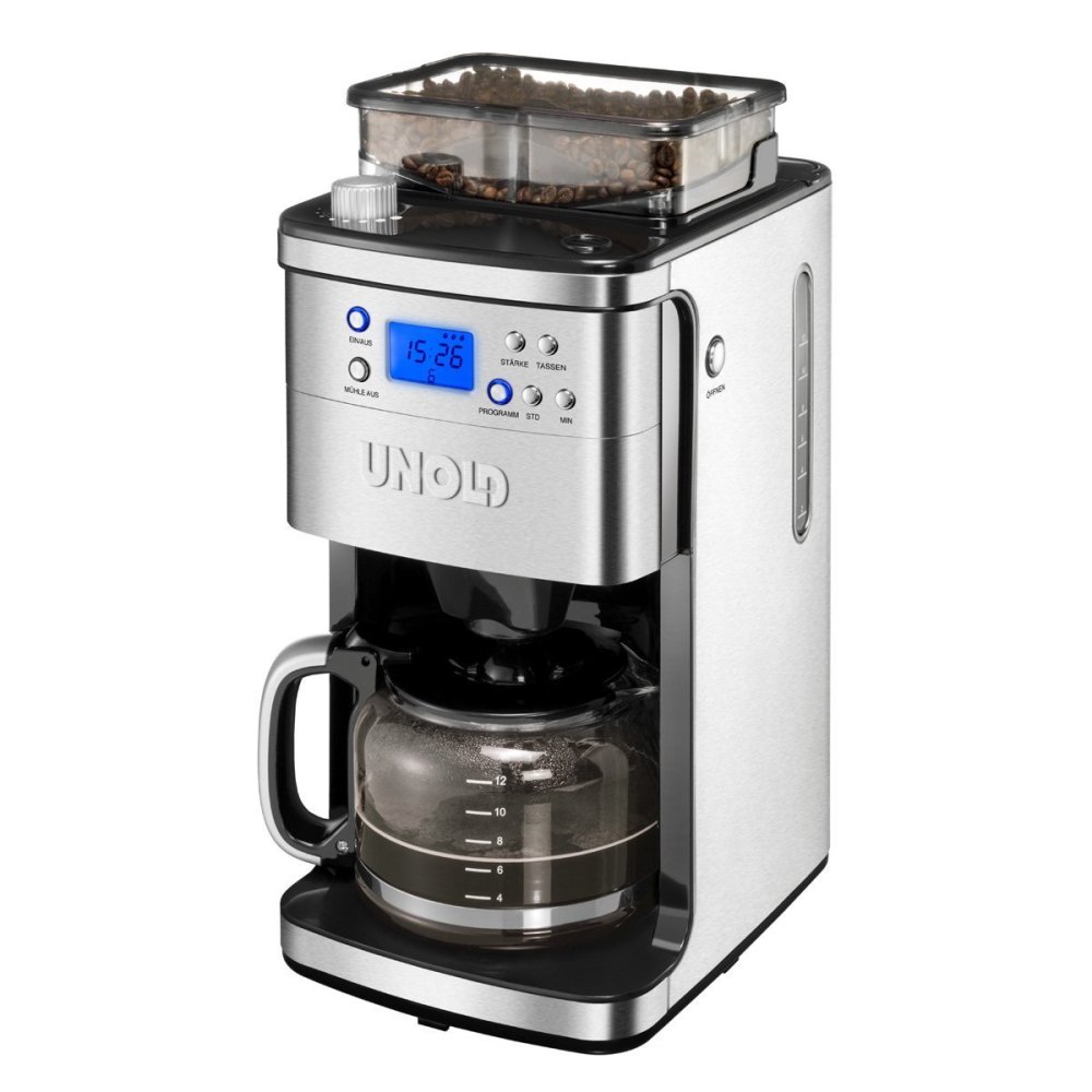 UNOLD Digital Coffee Maker w/Grinder เครื่องชงกาแฟแบบบดในตัว รุ่น 28736 (Stainless steel)