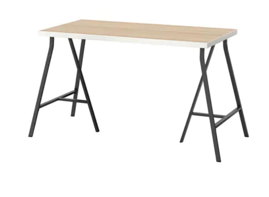 IKEA โต๊ะทำงาน+ขาโต๊ะทรงถ่าง ขนาด 120x60 ซม. รุ่น LINNMON ลินมูน IKEA โต๊ะทำงาน+ขาโต๊ะทรงถ่าง ขนาด 120x60 ซม. รุ่น LINNMON ลินมูน