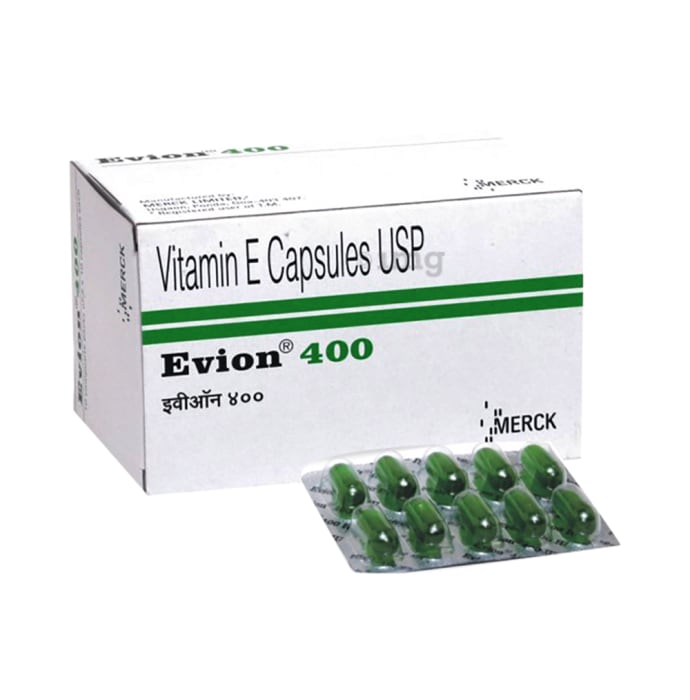Wanli shop วิตามินอี Evion 400 mg สำหรับใบหน้า ผม ผิว เล็บ โดย MERCK Vitamin E capsules EXP-02/2023 (จัดส่งที่รวดเร็ว)