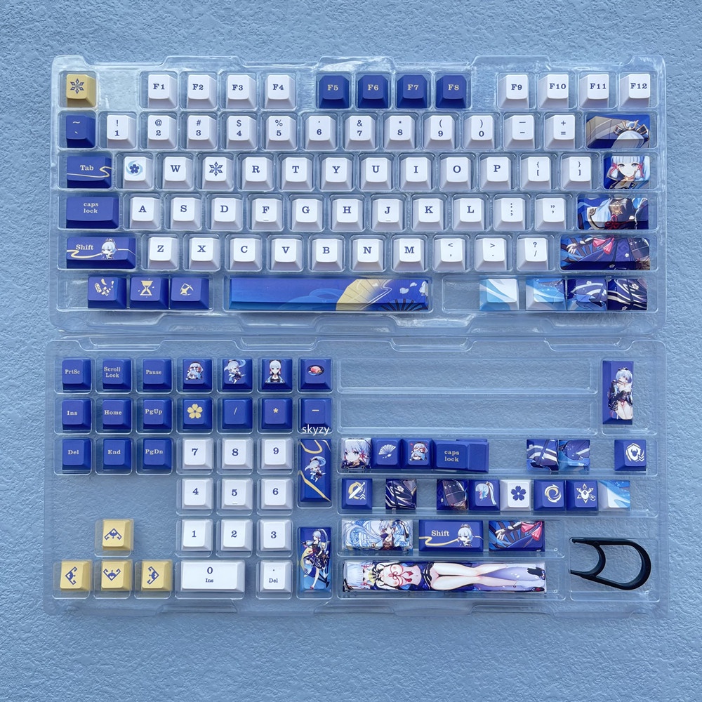 Keys Kamisato Ayaka Keycaps Cherry Profile Genshin Impact Theme