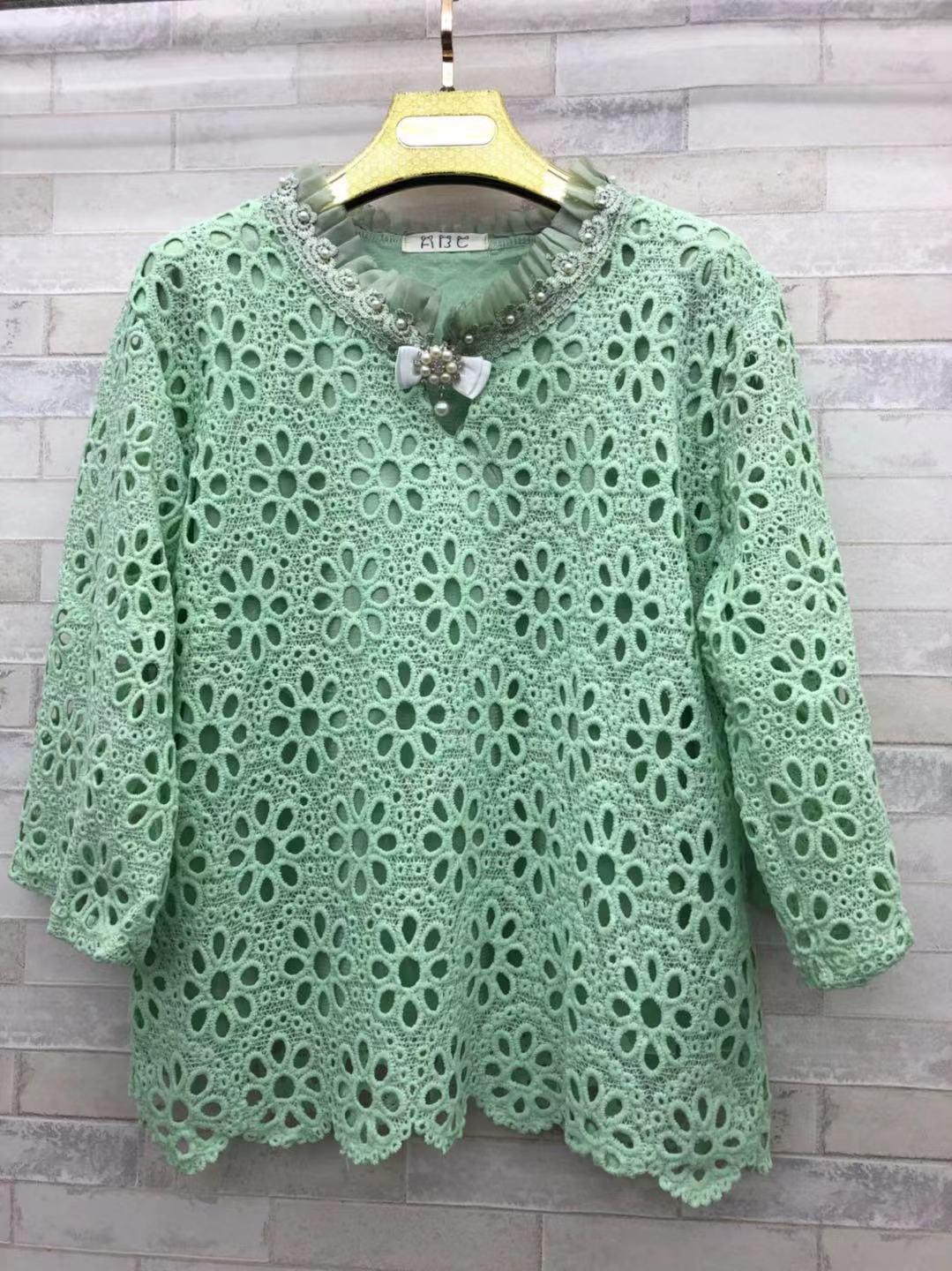 เสื้อลูกไม้ แฟชั่น แขนห้าส่วน อก40