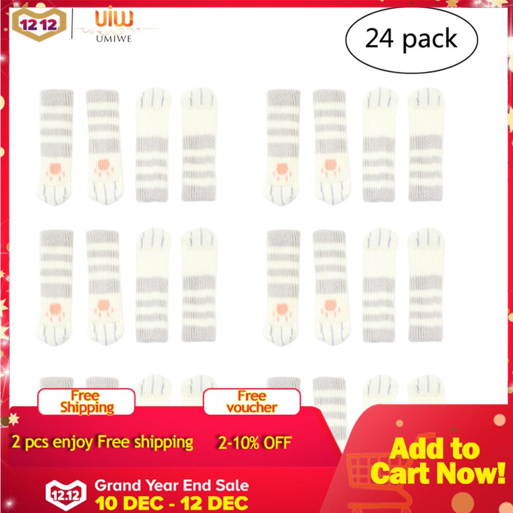 Umiwe ถุงเท้าใส่ขาเก้าอี้, 24 ชิ้นแมวเก้าอี้อุ้งเท้าปลอกสวมขาถักขาเฟอร์นิเจอร์ถุงเท้าลื่นขาโต๊ะฝาครอบชั้นป้องกัน - INTL Umiwe ถุงเท้าใส่ขาเก้าอี้, 24 ชิ้นแมวเก้าอี้อุ้งเท้าปลอกสวมขาถักขาเฟอร์นิเจอร์ถุงเท้าลื่นขาโต๊ะฝาครอบชั้นป้องกัน - INTL