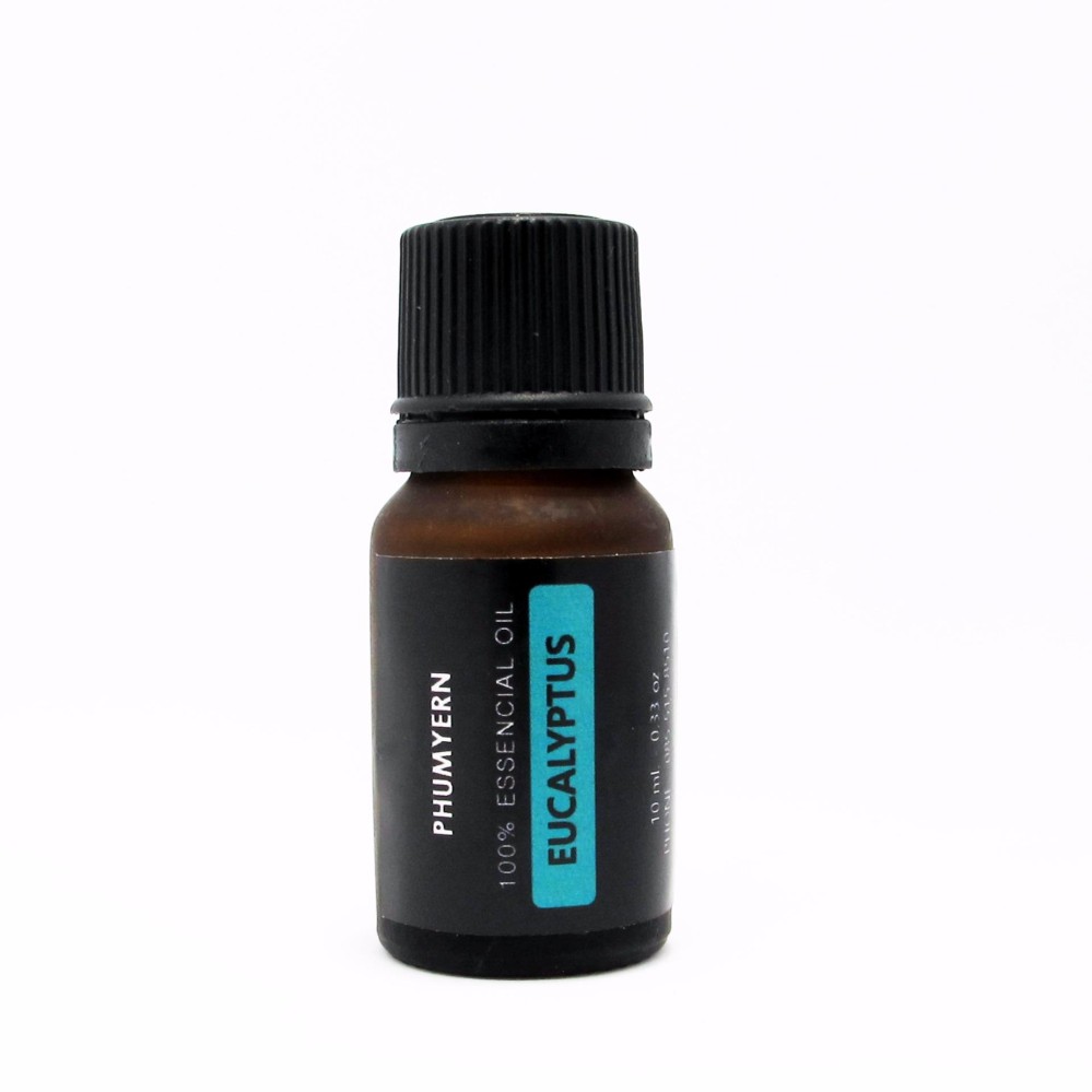 น้ำมันหอมระเหยแท้ กลิ่นยูคาลิปตัส ขนาด 10 ml. หอมจริง!! คุณภาพเท่าเคาเตอร์แบรนด์ดัง ปราศจากน้ำหอม (Pure and Natural Eucalyptus essential oil size 10 ml.)