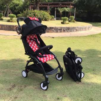 รถเข็นเด็กพับได้ Babytime รุ่น 008plus พับและกางได้ในปุ่มเดียว (ลายมินนี่)