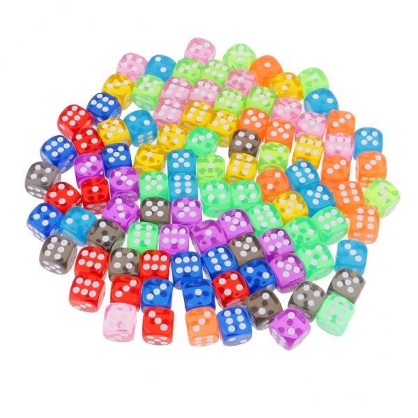 BolehDeals 100 D6 ชุดลูกเต๋า 16 มิลลิเมตรโปร่งใสขอบกลมลูกเต๋าลูกเต๋าสำหรับเกม - INTL BolehDeals 100 D6 ชุดลูกเต๋า 16 มิลลิเมตรโปร่งใสขอบกลมลูกเต๋าลูกเต๋าสำหรับเกม - INTL