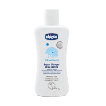 Chicco ครีมอาบน้ำและแชมพูเด็ก Chicco Baby Moment No-Tears Bath Shampoo 200 ml.