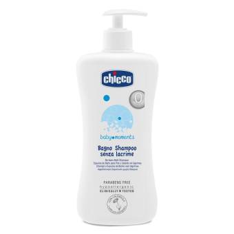 Chicco ครีมอาบน้ำเด็ก และแชมพูเด็ก Chicco Baby Moment No Tears Bath Shampoo 500 ml.