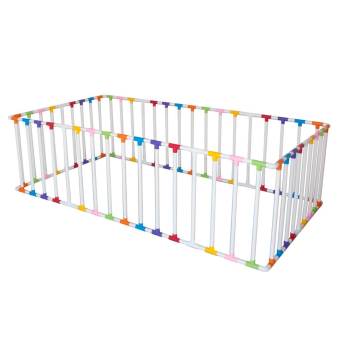 Kidition คอกกั้นเด็ก PVC สีขาวข้อต่อสลับสี size 3.5ฟุต (1.1 m x 2 m) DIY