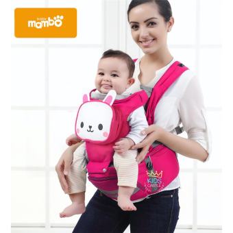 Kids Castle เป้อุ้มเด็กน้องกระต่ายสีชมพู Baby MamBo Carrier Hip Seat 4 in 1
