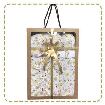 Palmandpond Gift Set ชุดของขวัญ 5 ชิ้น สำหรับเด็กแรกเกิด 100% Cotton ลายที่ 3