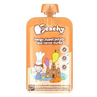 Peachy รสมะม่วงน้ำดอกไม้ผสมมันเทศและแครอทบด 7 ถุง