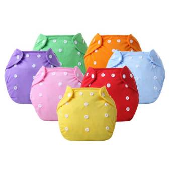 Qianquhui กางเกงผ้าอ้อมนาโน ซักได้ ชนิดกันน้ำ 7 ชิ้น (สีส้ม+แดง+ม่วง+ชมพู+ฟ้า+เหลือง+เขียว)