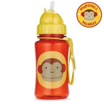 Skip Hop กระติกน้ำพร้อมหลอดดูด Zoo Straw Bottle Monkey Style