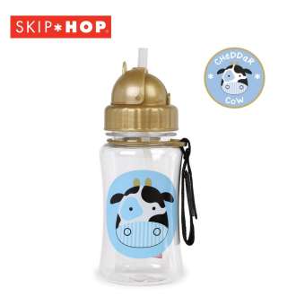 Skip Hop กระติกน้ำพร้อมหลอดดูด Zoo Straw Bottle Cow Style