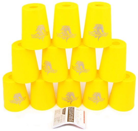 แก้วสแต็ค YJ Set 12Pcs Speed Stacks Cups Indoor Sports Stacking Rapid Fast For Family Game (Yellow) แก้วสแต็ค YJ Set 12Pcs Speed Stacks Cups Indoor Sports Stacking Rapid Fast For Family Game (Yellow)