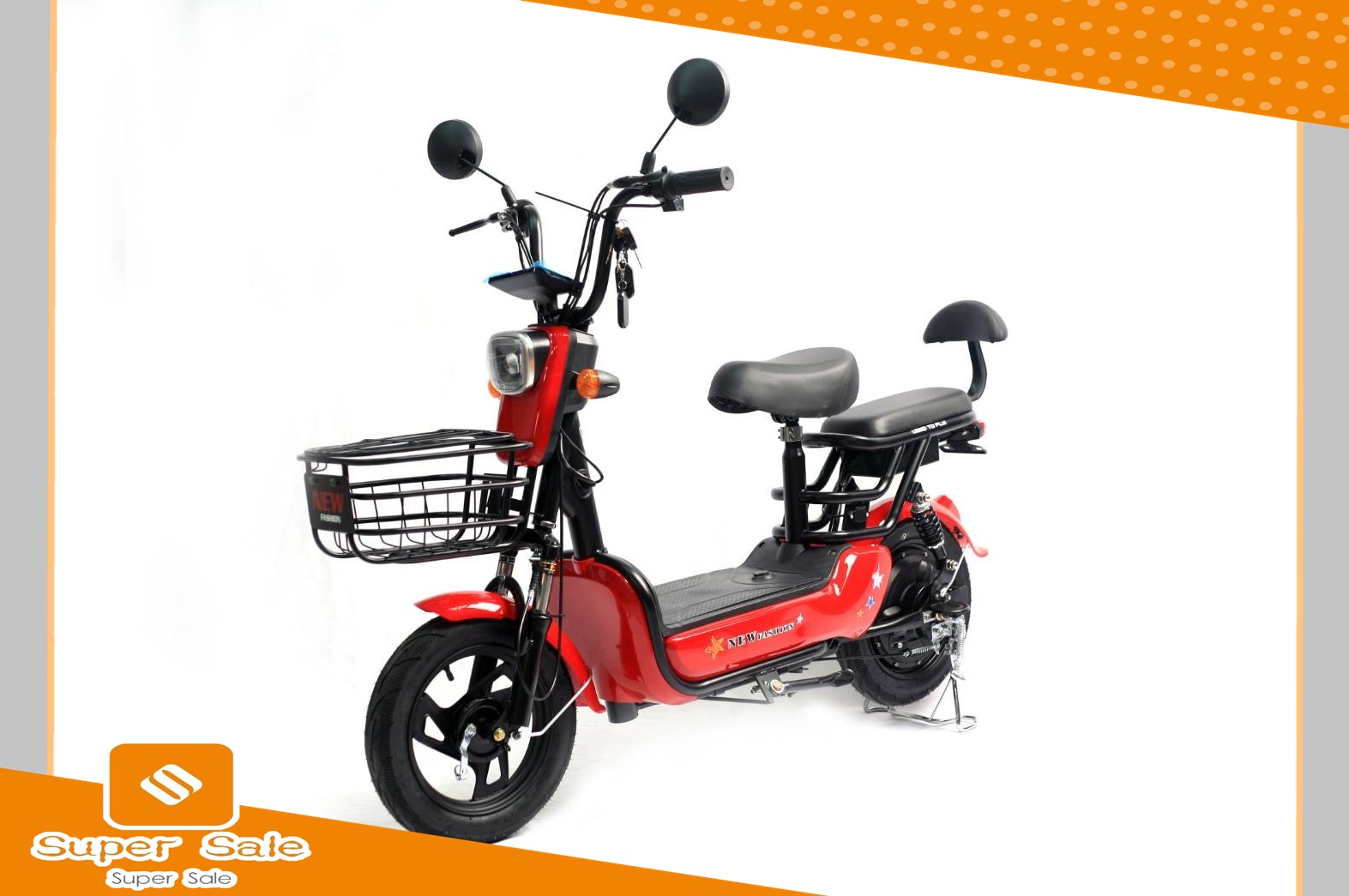 รถจักรยานไฟฟ้า จักรยานไฟฟ้า2021จักรยานไฟฟ้า electric bike สกู๊ตเตอร์ไฟฟ้า e-scooter ขับขี่ง่ายสบาย แบบ 2 ที่นั่งSupersale รุ่นU2015