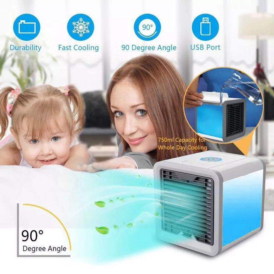 R-TRIP MINI แอร์เย็น 7 สีไฟ LED เครื่องทำความชื้นและทำความสะอาดอากาศ