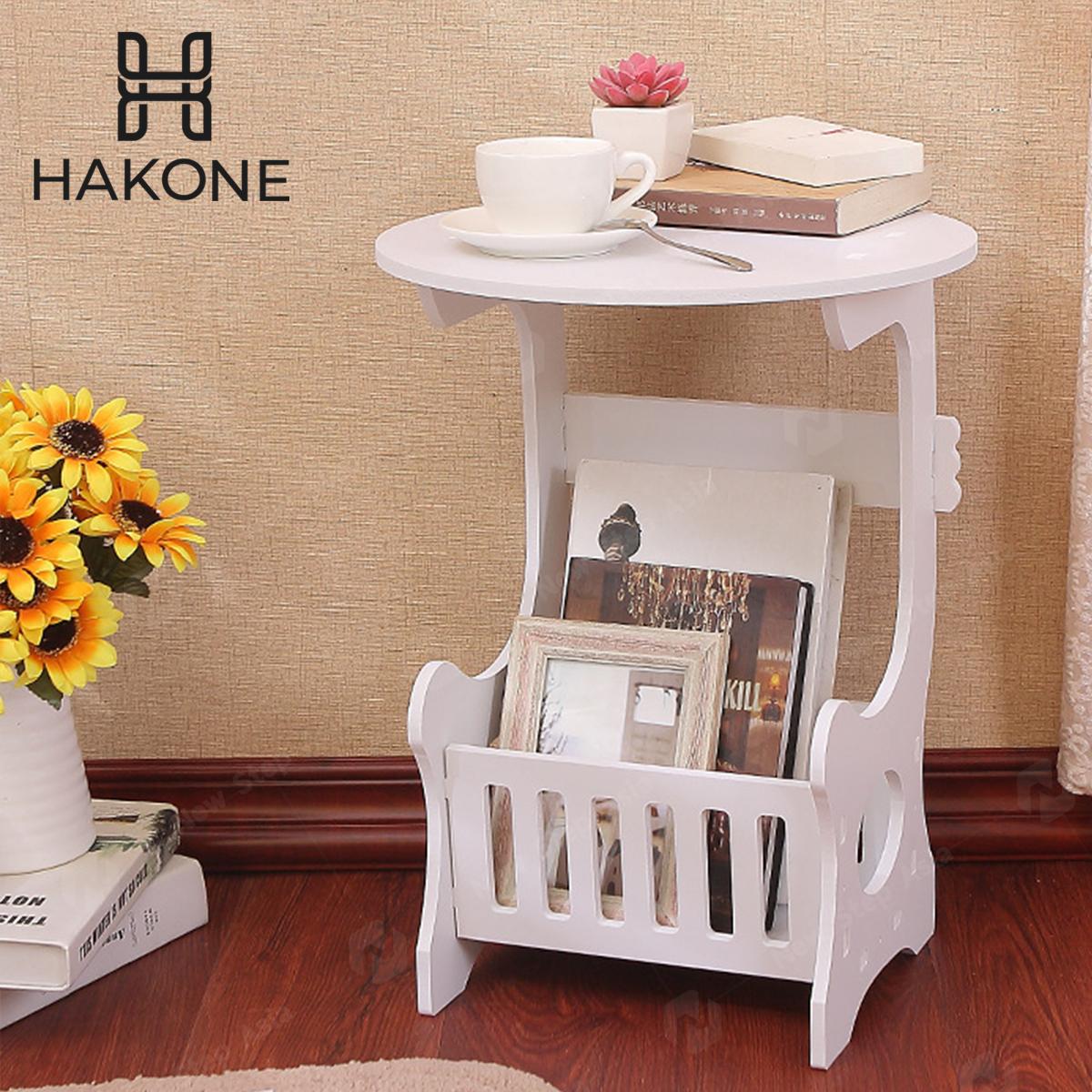 HAKONE โต๊ะกลาง โต๊ะข้างเตียง พร้อมชั้นวางด้านล่าง ?36 x W26 x L28 x H48 cm ชั้นวางอเนกประสงค์ ชั้นวางหนังสือ วางหน้าโซฟา รับแขก ตู้ข้างเตียง ชั้นวางของ ชั้นเก็บของ ชั้นอเนกประสงค์ coffee table with storage round table New Step Asia Homehuk โฮมฮัก