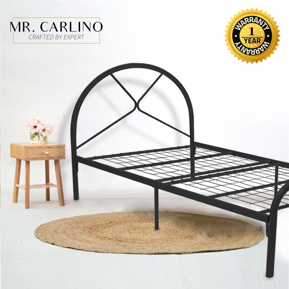 MR. CARLINO: เตียงเดี่ยว หัวเตียงทรงโค้ง คุณภาพดี (Single Size Durable Coated Steel Bed Frame) MR. CARLINO: เตียงเดี่ยว หัวเตียงทรงโค้ง คุณภาพดี (Single Size Durable Coated Steel Bed Frame)