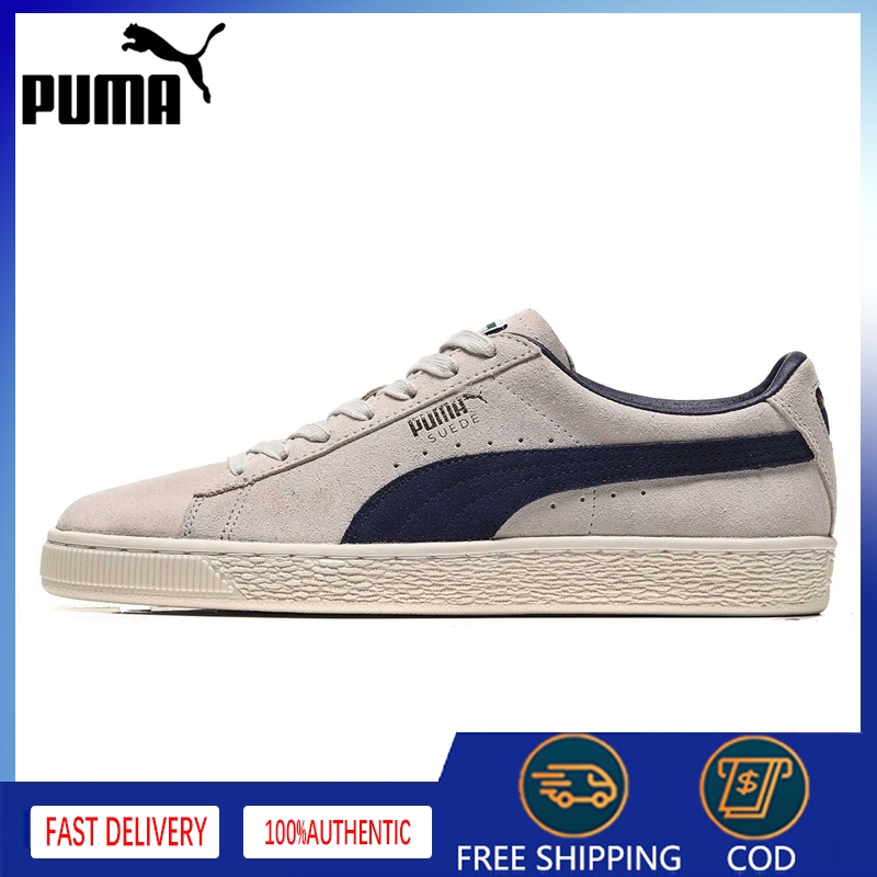 รองเท้าวิ่งชาย(PUMA) รองเท้าสเก็ตบอร์ดหนังนิ่มคลาสสิกรุ่นใหม่ของแท้รองเท้าผ้าใบ