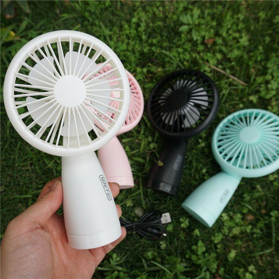 Handheld Mini fan พัดลมพกพาขนาดเล็กชาร์จสายUSBใส่ถ่านลมแรง blue Handheld Mini fan พัดลมพกพาขนาดเล็กชาร์จสายUSBใส่ถ่านลมแรง blue