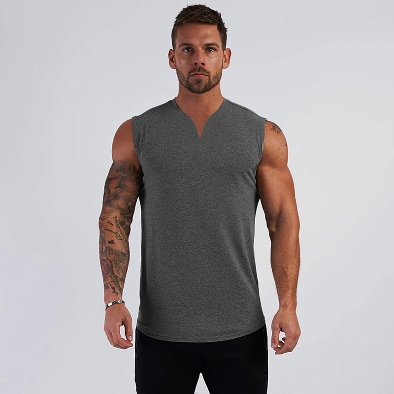 Muscleguys Nd Gym Tank Top Men V Neck Workout Sleeveless Shirt