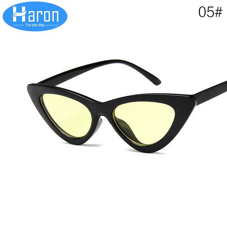 Haron 1 ชิ้นผู้หญิงพราวสีสามเหลี่ยมแฟชั่น CAT EYE แว่นตากันแดดแว่นตากันแดด - INTL