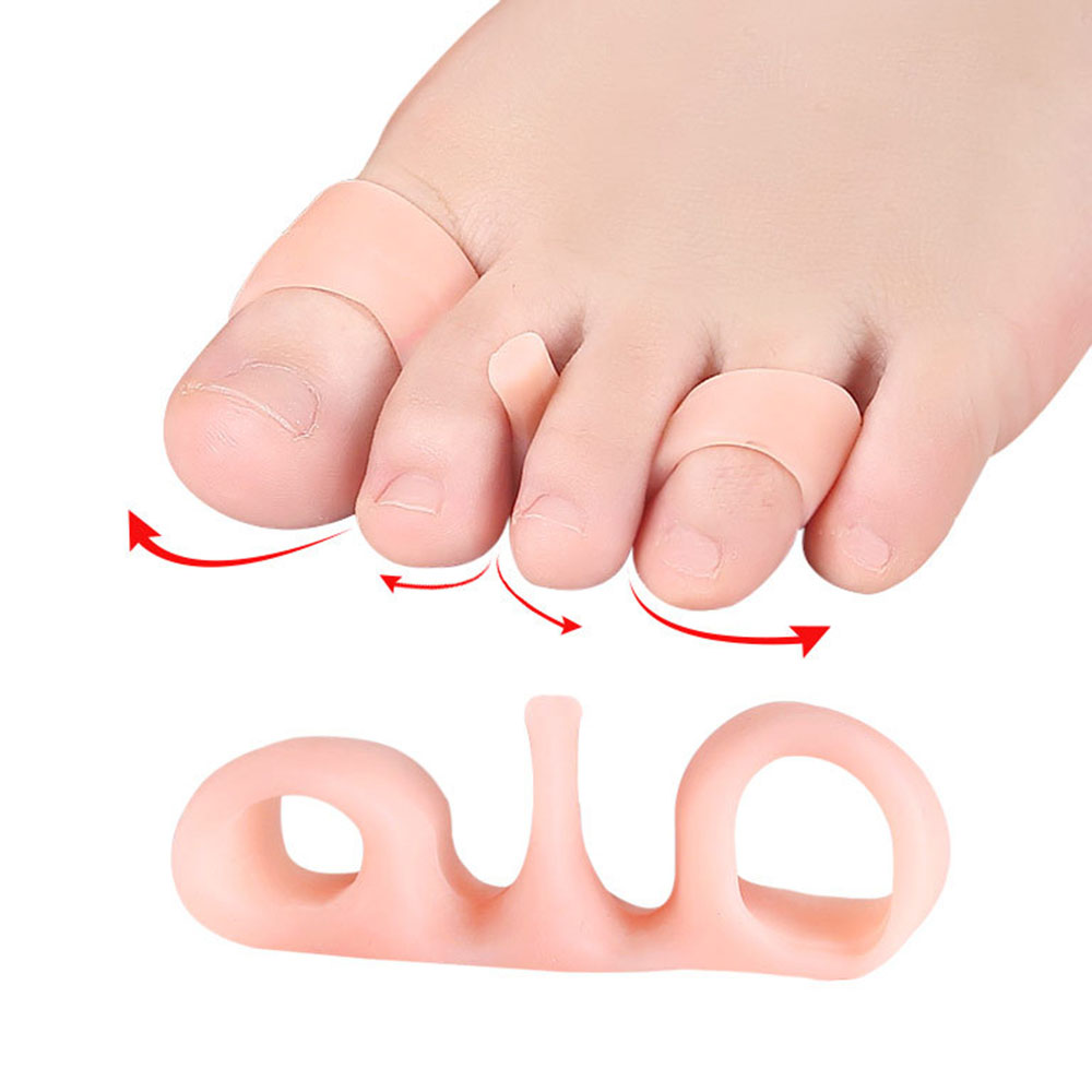 Pair Two Hole Snail Toe Separator Adjuster Silicone Foot Fingers Two